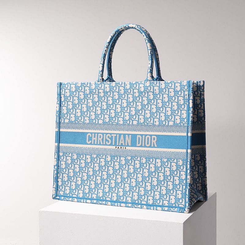 Dior Book Tote Oblique Motif Canvas Light Blue Hot Sale