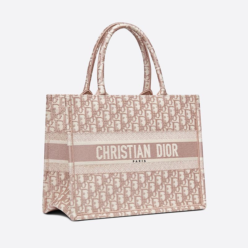 Hot Dior Book Tote Oblique Motif Canvas Pink