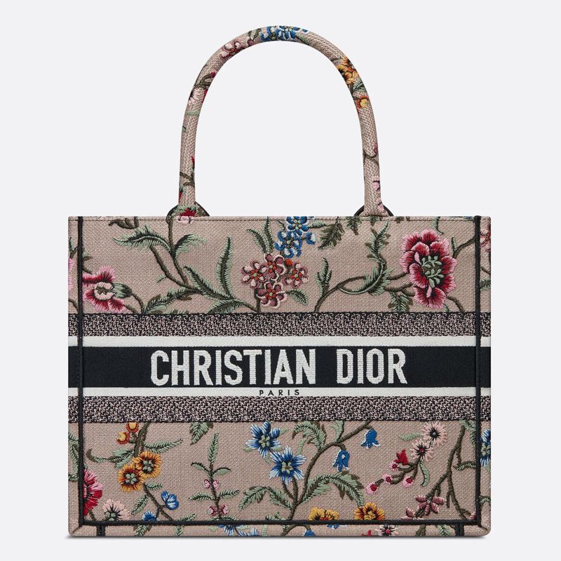 Hot Dior Book Tote Petites Fleurs Motif Canvas Pink