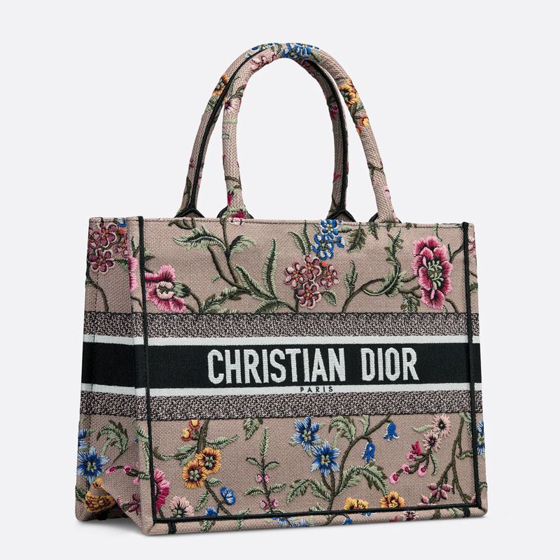 Dior Book Tote Petites Fleurs Motif Canvas Pink Hot Sale