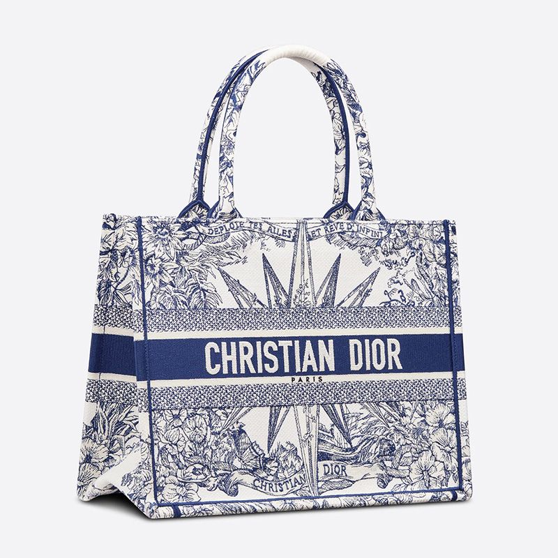 TOP Dior Book Tote Reve d'Infini Motif Canvas Blue