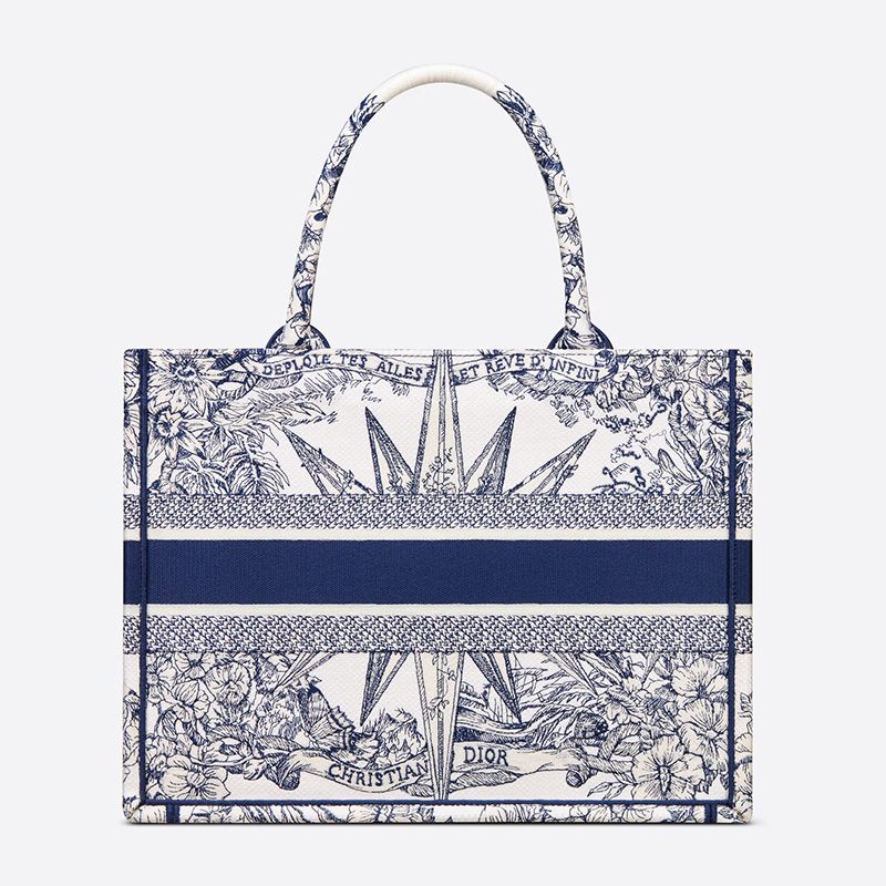 TOP Dior Book Tote Reve d'Infini Motif Canvas Blue