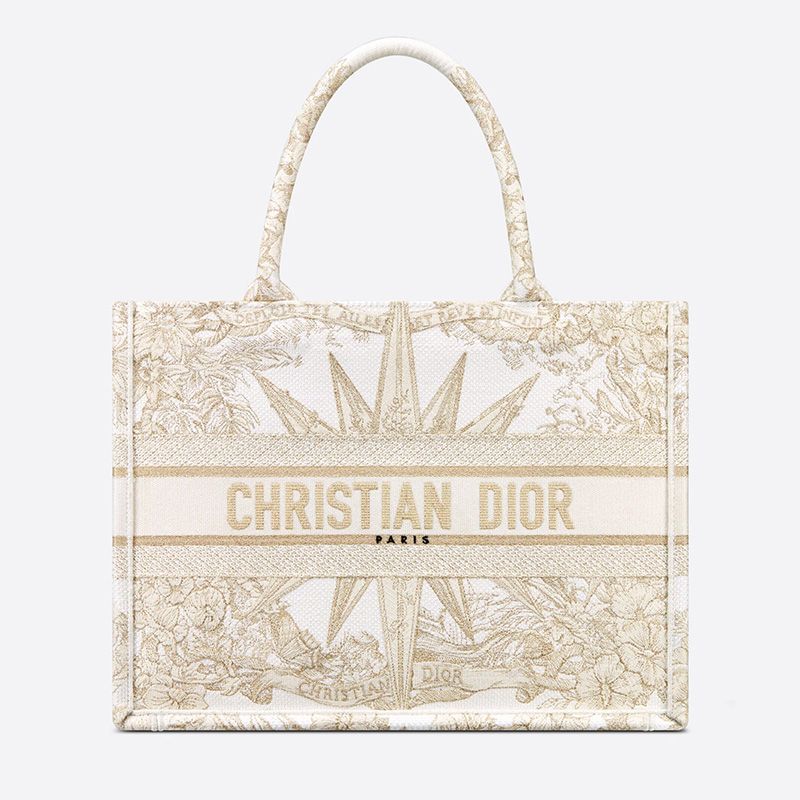 Dior Book Tote Reve d'Infini Motif Canvas White Luxury