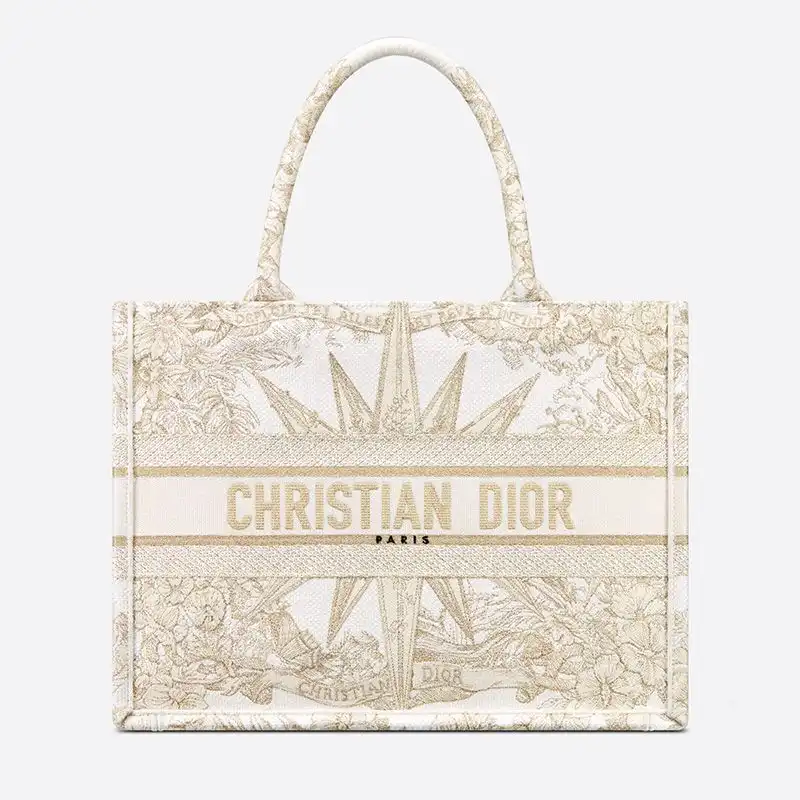 Dior Book Tote Reve d'Infini Motif Canvas White Hot Sale