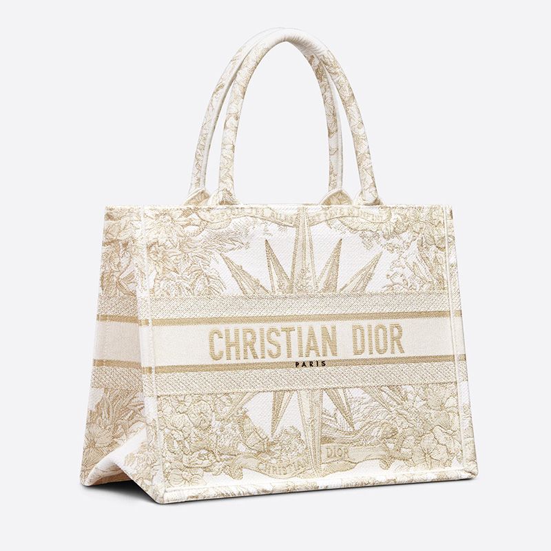 Dior Book Tote Reve d'Infini Motif Canvas White Luxury