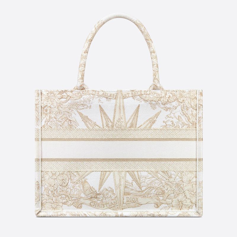 Dior Book Tote Reve d'Infini Motif Canvas White Luxury