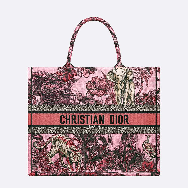 Hot Dior Book Tote Toile De Jouy Voyage Motif Canvas Pink