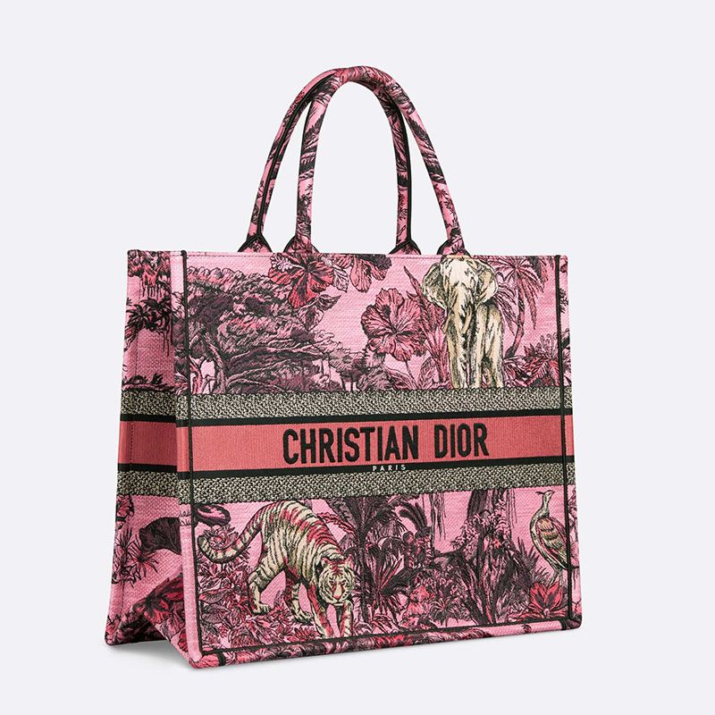 Hot Dior Book Tote Toile De Jouy Voyage Motif Canvas Pink