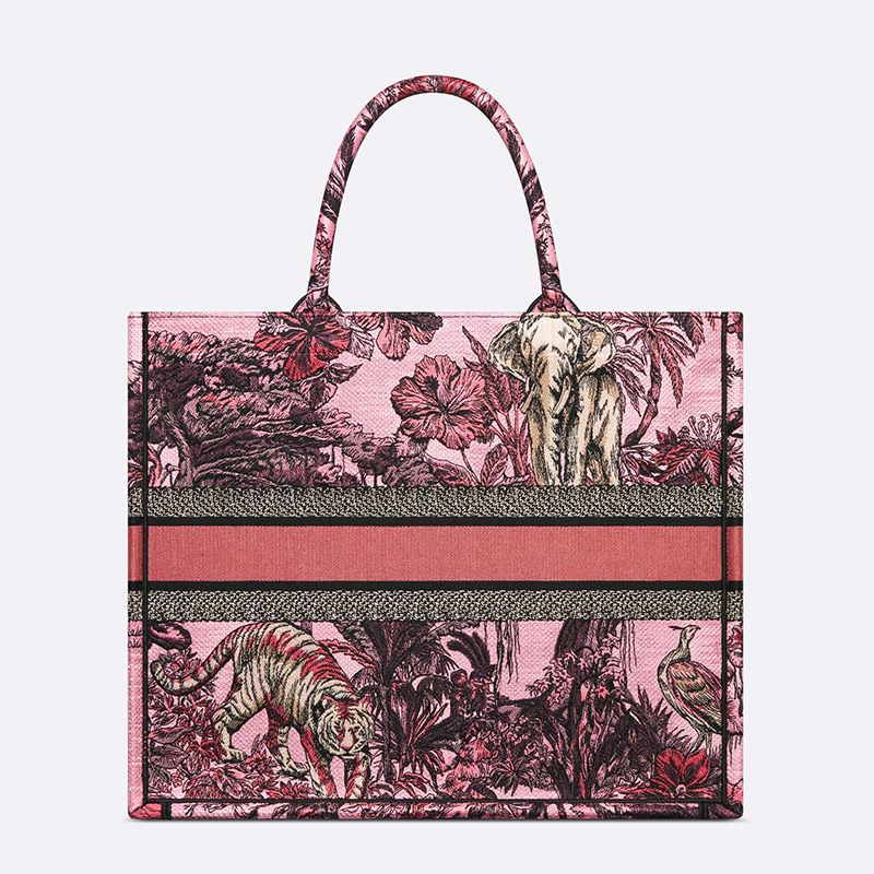 Hot Dior Book Tote Toile De Jouy Voyage Motif Canvas Pink