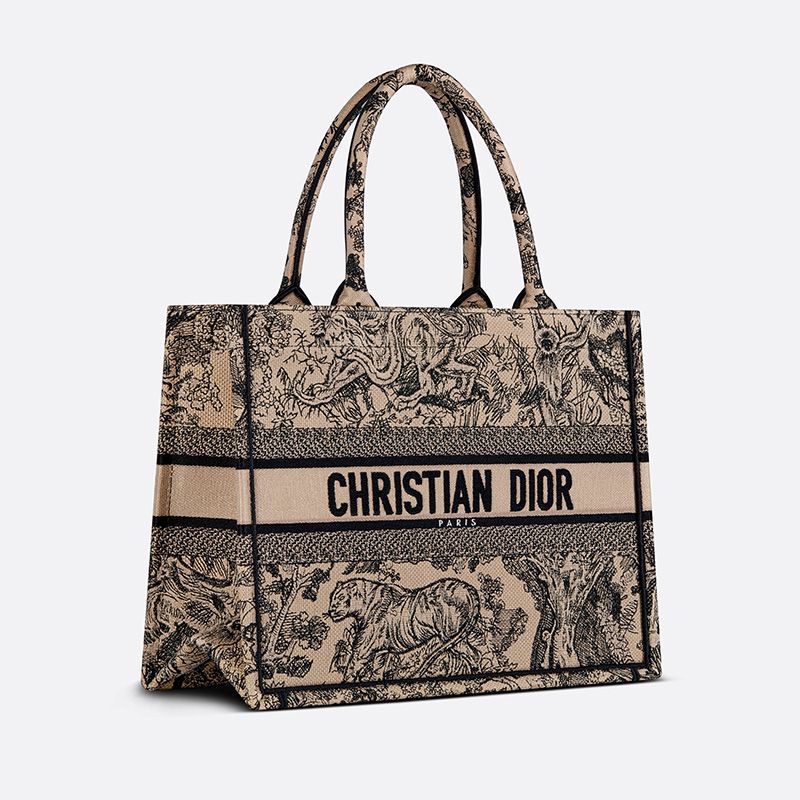 TOP Dior Book Tote Toile De Jouy Motif Canvas Beige