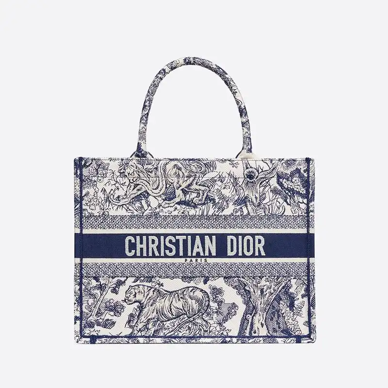 Dior Book Tote Toile De Jouy Motif Canvas Blue Hot Sale