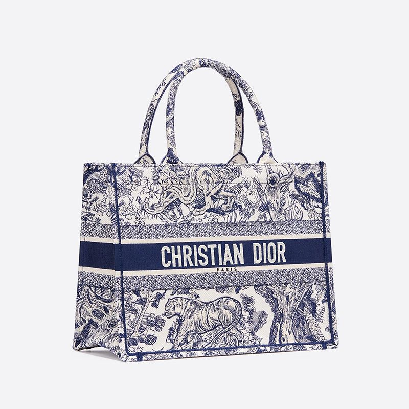 Dior Book Tote Toile De Jouy Motif Canvas Blue