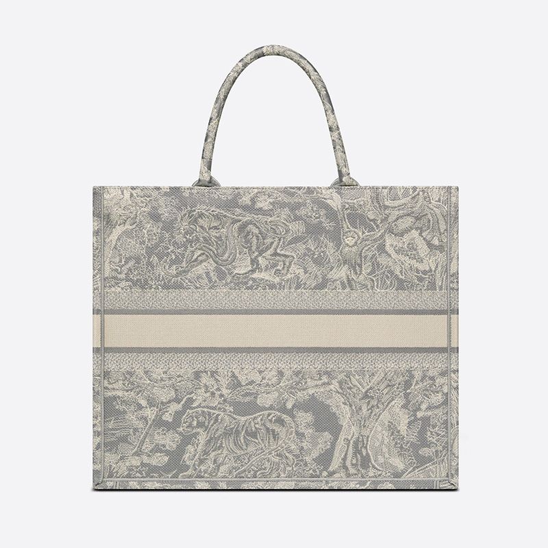 Dior Book Tote Toile De Jouy Motif Canvas Grey Hot Sale