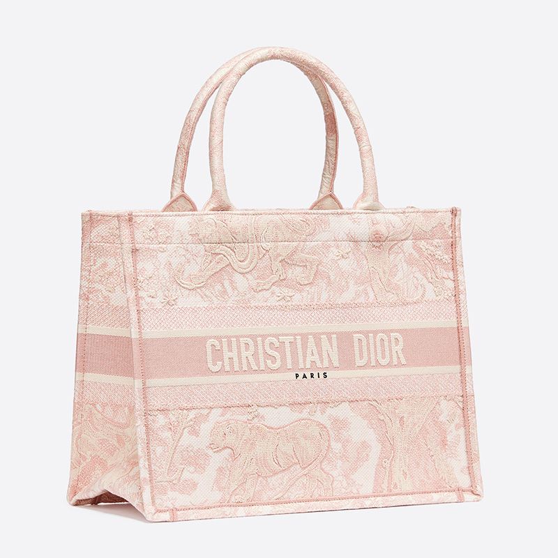 Dior Book Tote Toile De Jouy Motif Canvas Pink