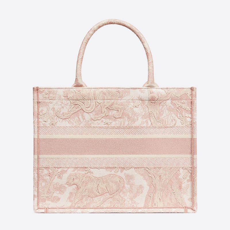 Dior Book Tote Toile De Jouy Motif Canvas Pink