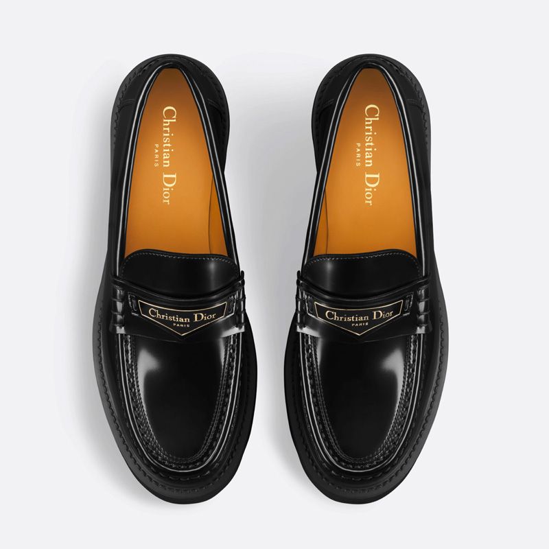 Dior Boy Platform Loafers Women Brushed Calfskin Black Hot Sale