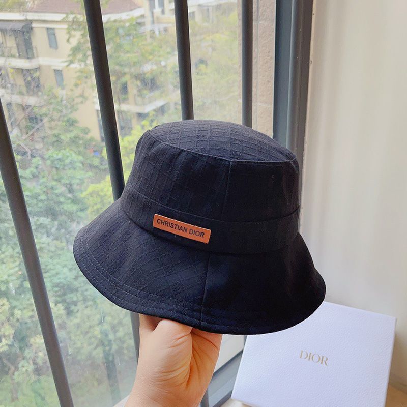 Dior Bucket Hat Cannage Motif Cotton Navy Blue Hot Sale