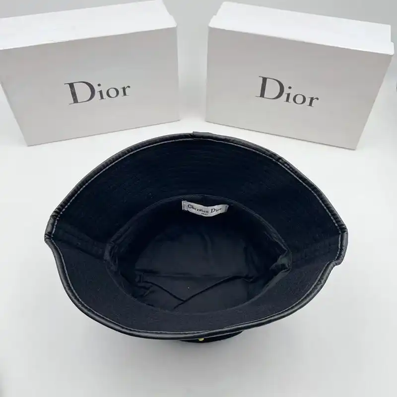 Affordable Hot Dior Bucket Hat Shawn Logo Motif Cotton Blue