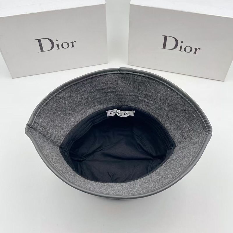 Dior Bucket Hat Shawn Logo Motif Cotton Grey Hot Sale