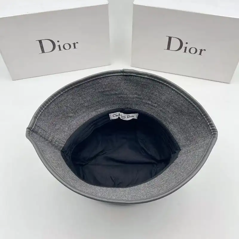 Affordable Hot Dior Bucket Hat Shawn Logo Motif Cotton Grey