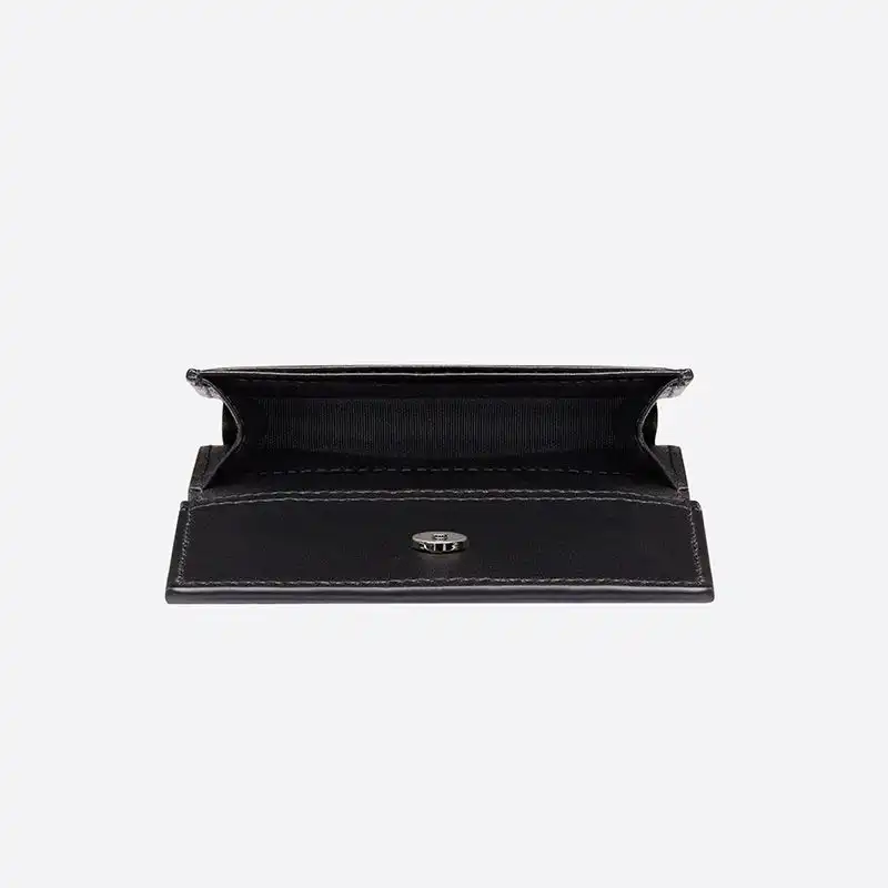 Cheap Dior Business Card Holder CD Diamond Motif Canvas Black