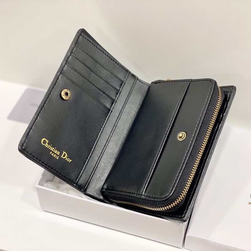 Dior Business Wallet Oblique Motif Canvas Black Hot Sale