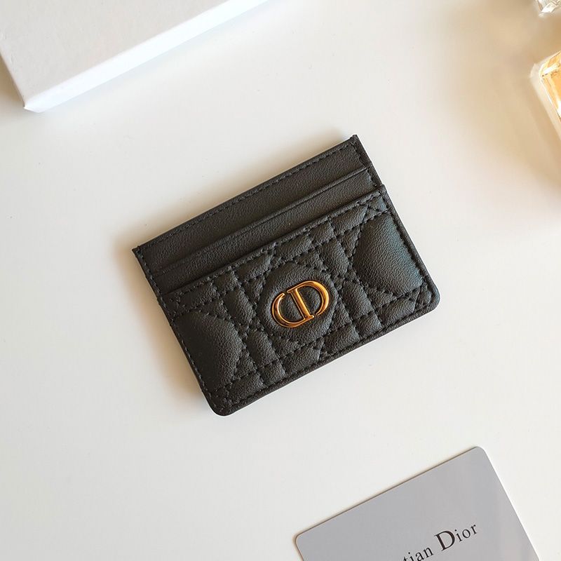 Dior Card Holder Cannage Calfskin Black Hot Sale