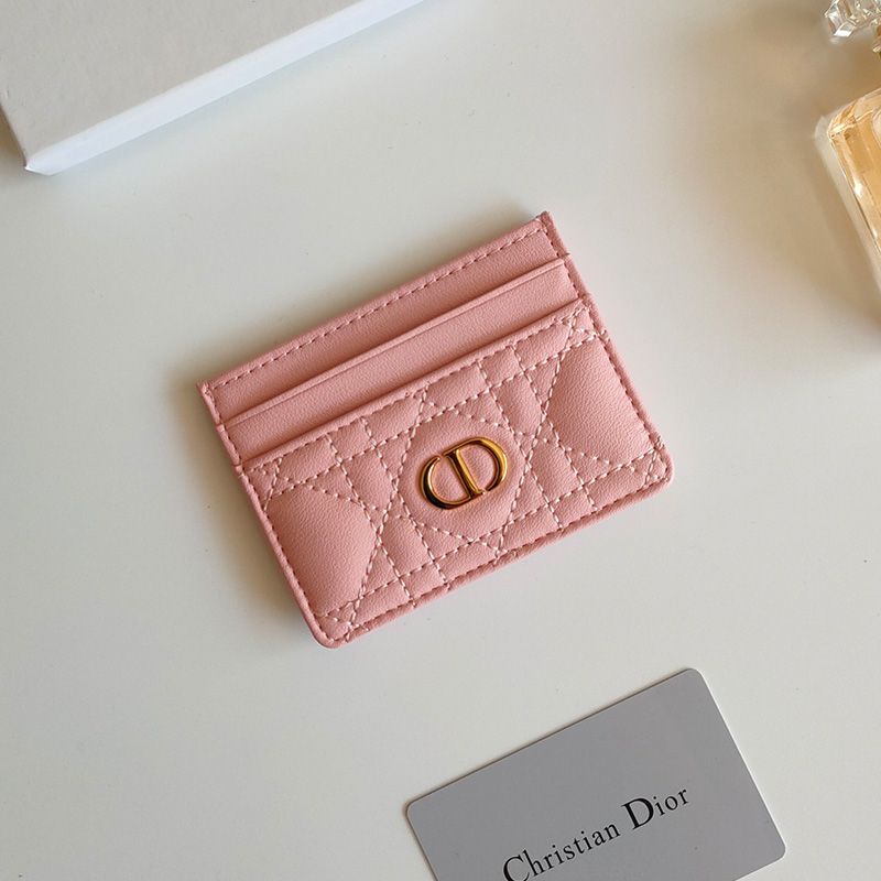 Dior Card Holder Cannage Calfskin Light Pink Hot Sale