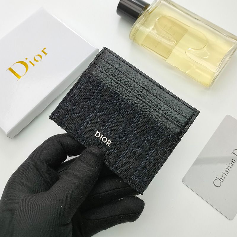 Dior Card Holder Oblique Motif Canvas Black Hot Sale