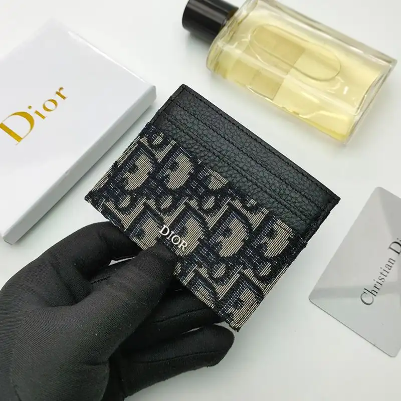 Hot Dior Card Holder Oblique Motif Canvas Blue