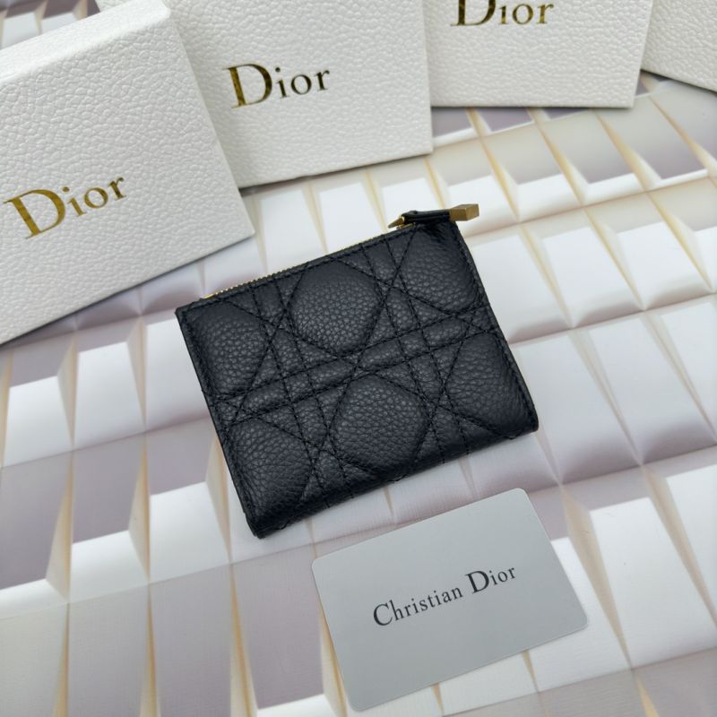 Dior Caro Dahlia Card Holder Cannage Calfskin Black Hot Sale