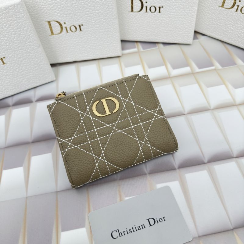 Hot Dior Caro Dahlia Card Holder Cannage Calfskin Brown