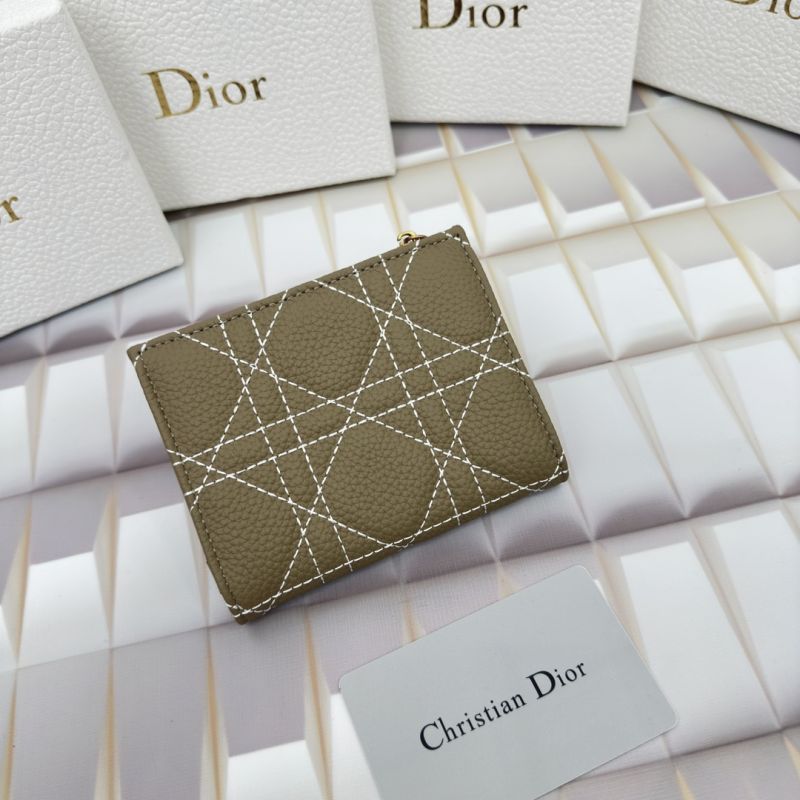 Hot Dior Caro Dahlia Card Holder Cannage Calfskin Brown