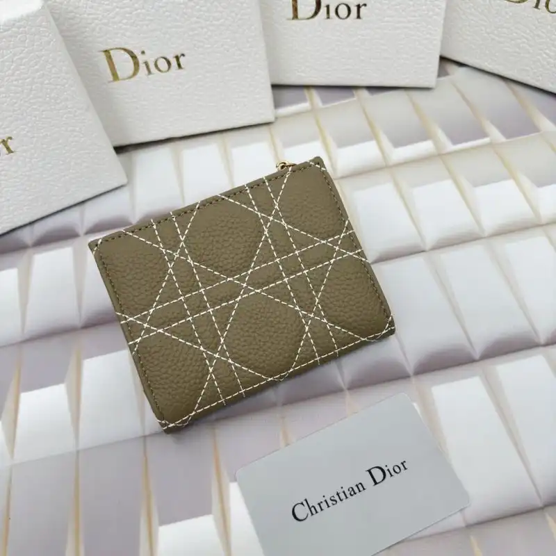 Affordable Hot Dior Caro Dahlia Card Holder Cannage Calfskin Brown