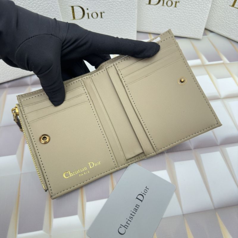 Hot Dior Caro Dahlia Card Holder Cannage Calfskin Brown