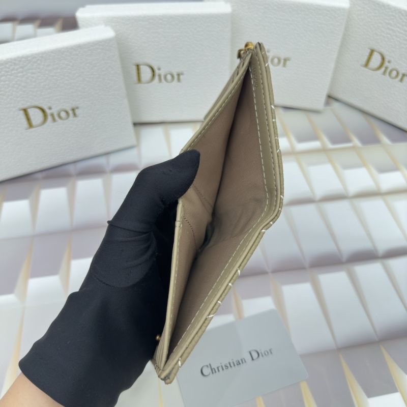 Hot Dior Caro Dahlia Card Holder Cannage Calfskin Brown