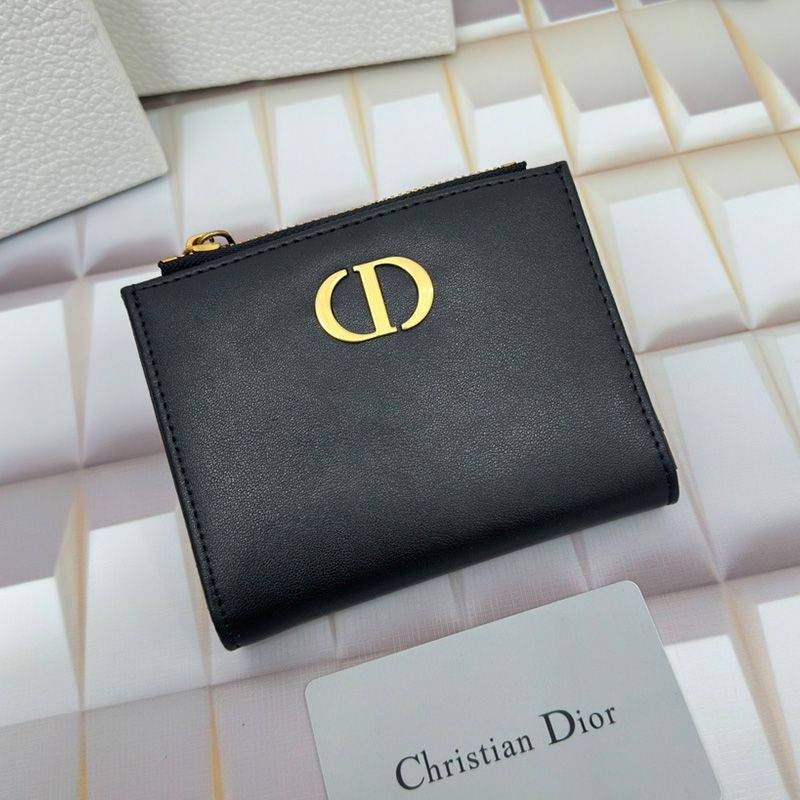 Dior Caro Dahlia Card Holder Grained Calfskin Black Hot Sale