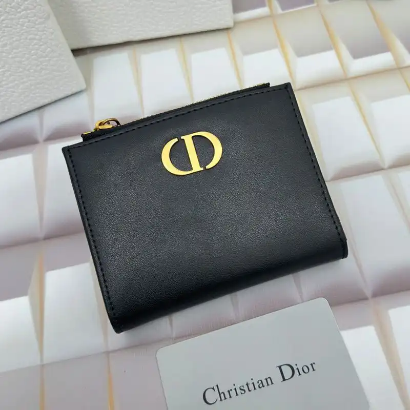 Hot Dior Caro Dahlia Card Holder Grained Calfskin Black