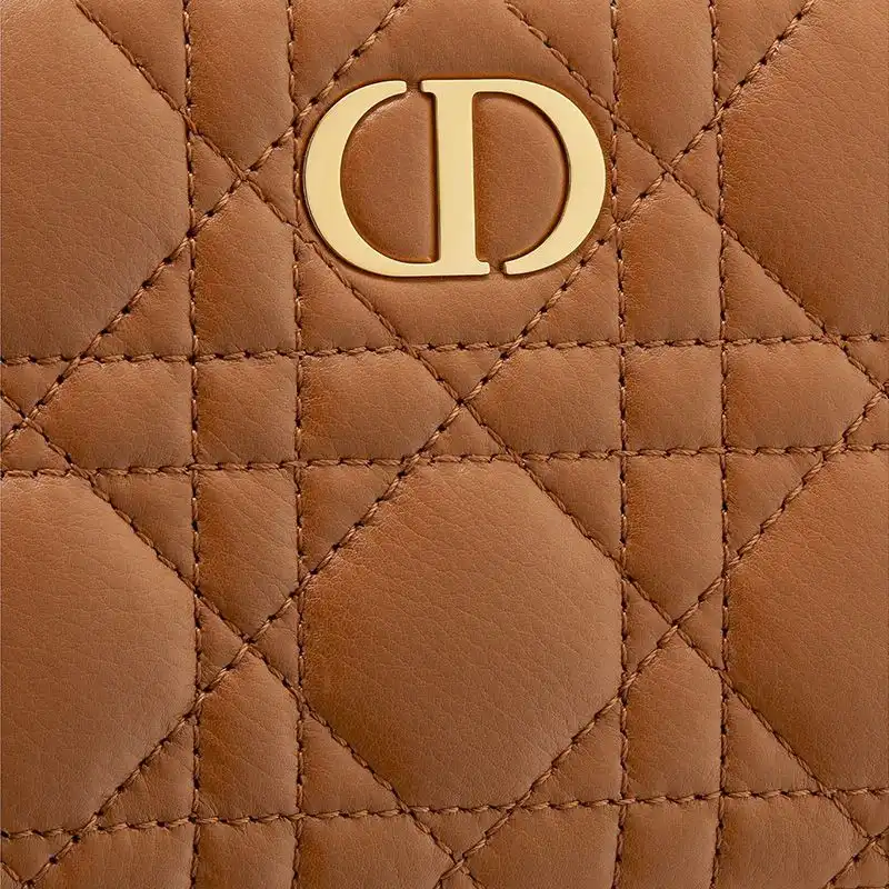 Affordable Hot Dior Caro Double Pouch Cannage Calfskin Brown