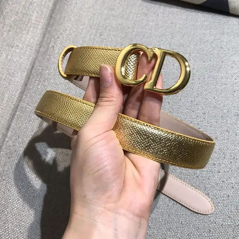 TOP Dior CD Belt Calfskin Gold