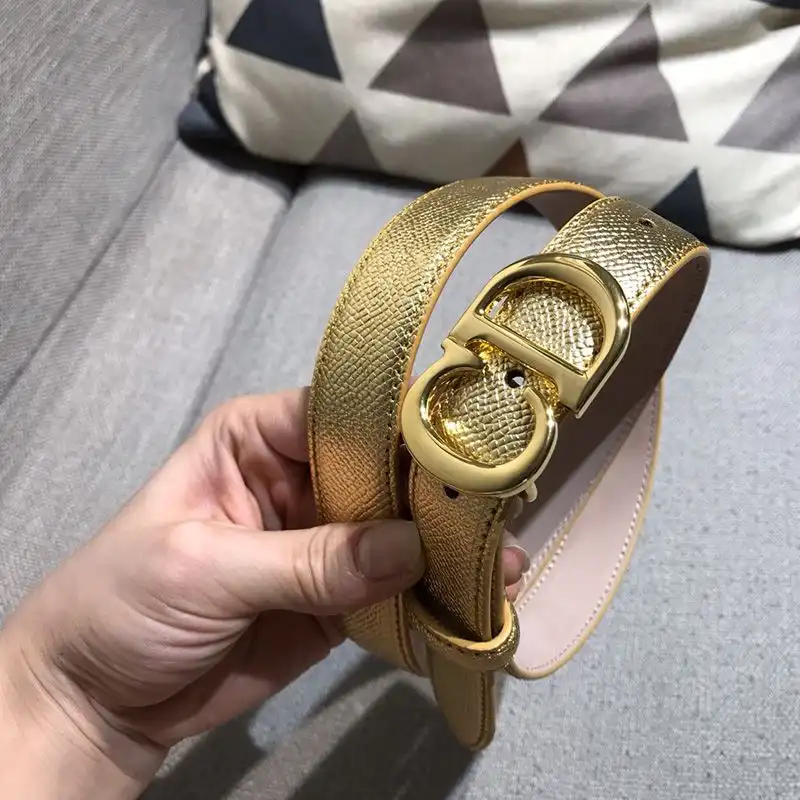 Cheap Hot Dior CD Belt Calfskin Gold