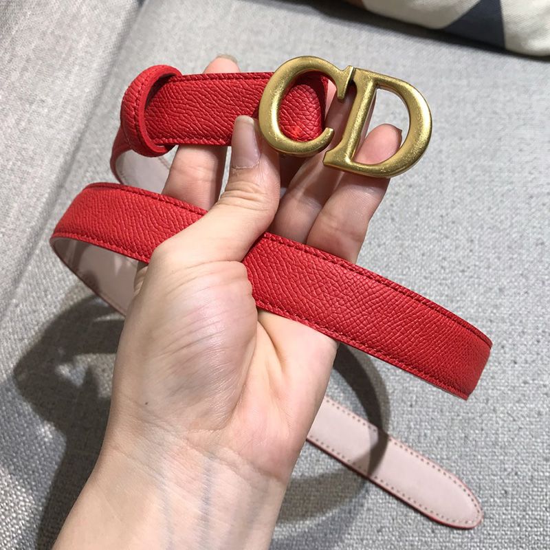 Hot Dior CD Belt Calfskin Red