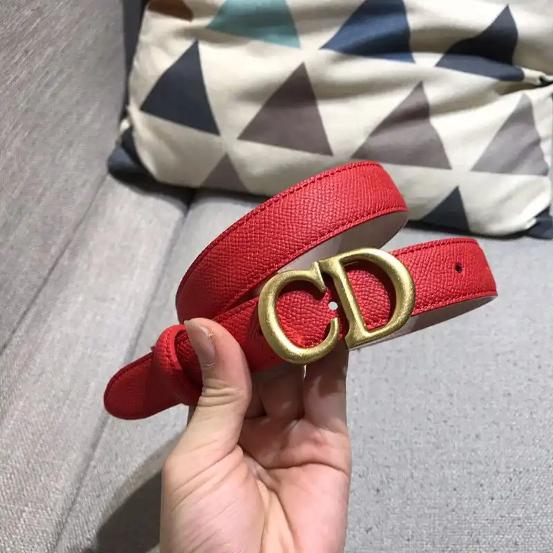 Affordable Hot Dior CD Belt Calfskin Red