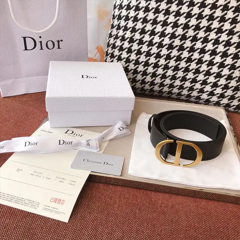 Affordable Hot Dior CD Belt Leather Black