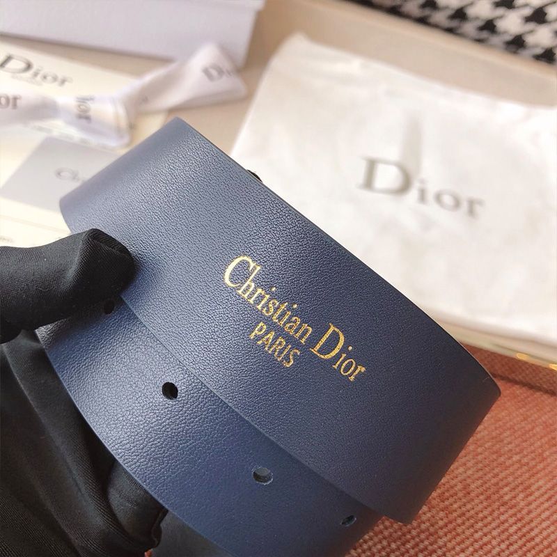 Hot Dior CD Belt Leather Blue