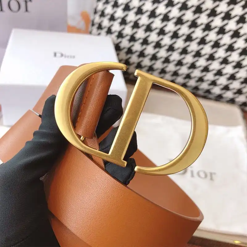 Affordable Hot Dior CD Belt Leather Brown