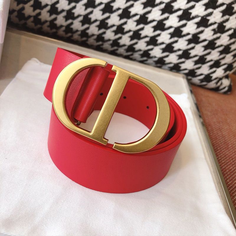 Dior CD Belt Leather Red Hot Sale