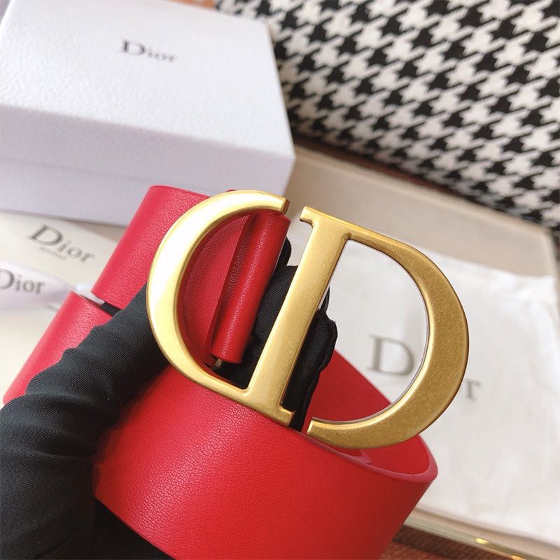 Dior CD Belt Leather Red Hot Sale