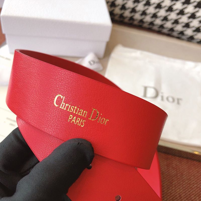 Dior CD Belt Leather Red Hot Sale