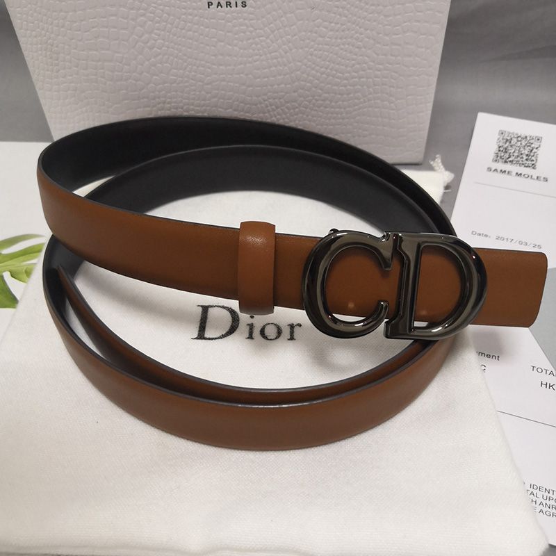 Dior CD Belt Patent Calfskin Brown Hot Sale